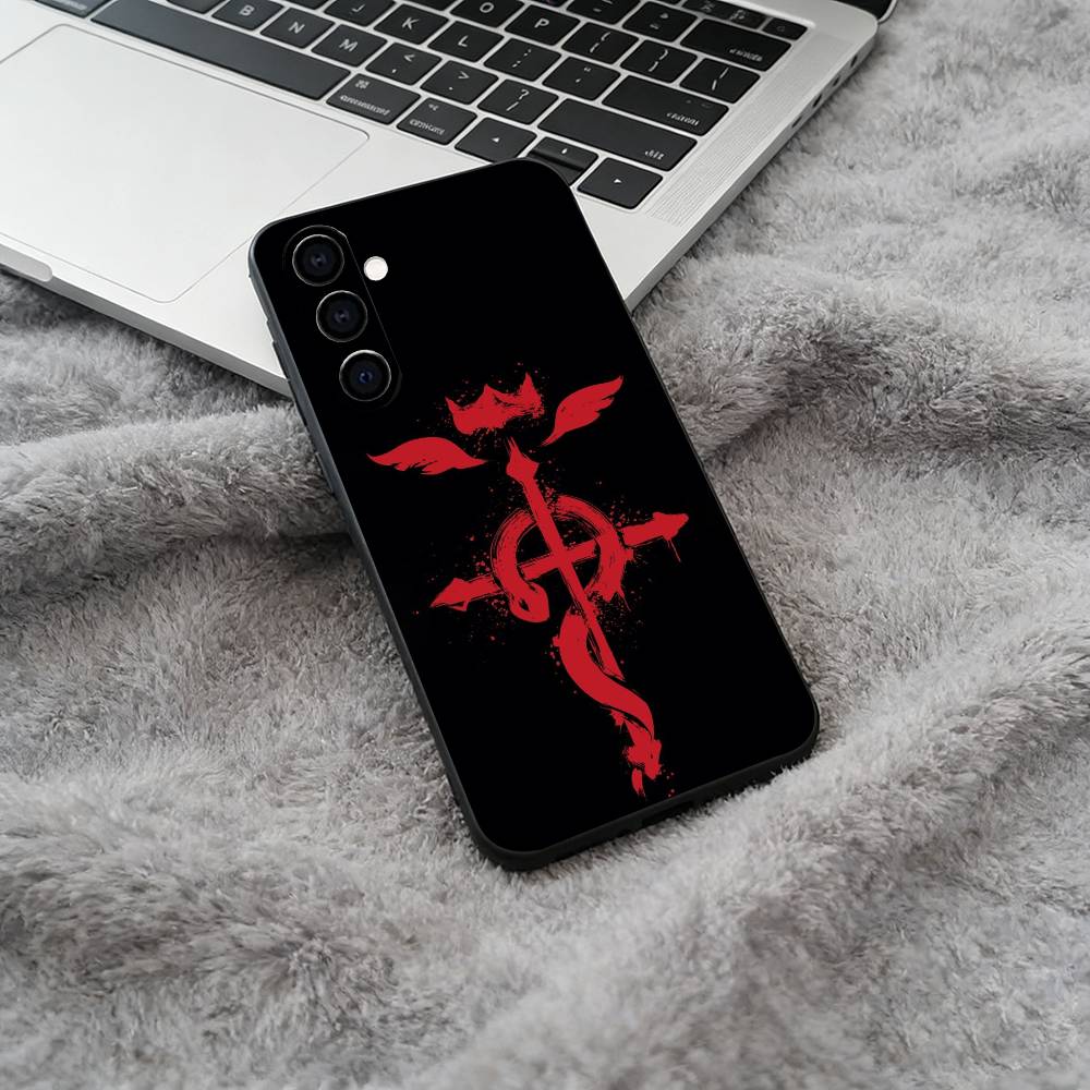 Popular anime-F-Fullmetal -Alchemist Soft Silicone phone Case for Samsung Galaxy A73/A71/A72/A70/A53/A52/A51 - Black