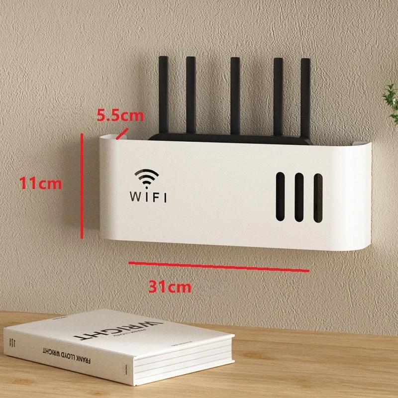 Wall Mounted Wireless WIFI Router Shelf ABS Plastic Storage Box Router Rack Cable Power Bracket Organizer Box for Living Room