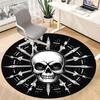 1pc Skull Arrows Office Round Area Rug, Under Office Chairs Bedroom Living Room Home Decor, Room Deco, Available In Various Sizes