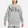 Nike Letter Print Crew Neck Sweatshirt Women Tops Grey FN3655-063