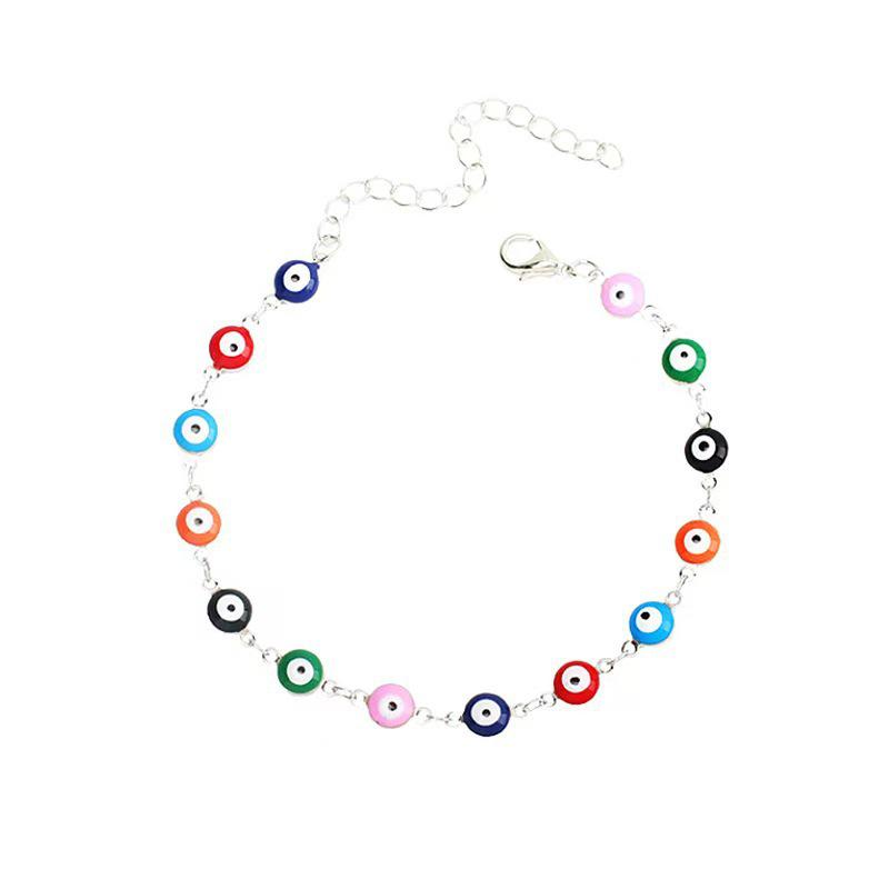 Colorful Copper Evil Eye Bracelet Anklet – European & American Style