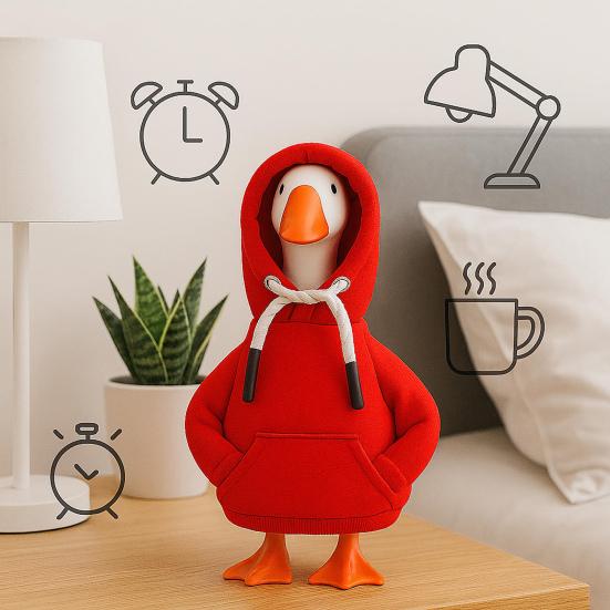 2Pcs Mini Goose Hoodie 7 Inch Desk Goose Outfit Tabletop Goose Statue Costume for Magnetic Goose Figurine Key Holder Table Decor