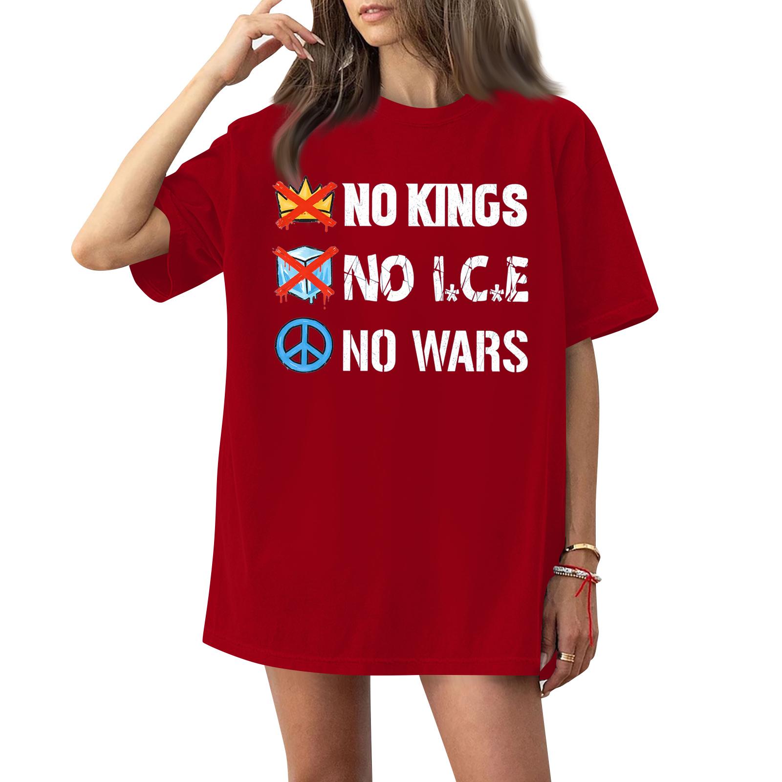 

Women s Casual Crew Neck Short Sleeve T-Shirt Top Loose Fit Graphic Print Lightweight Comfortable Summer Tee L красный