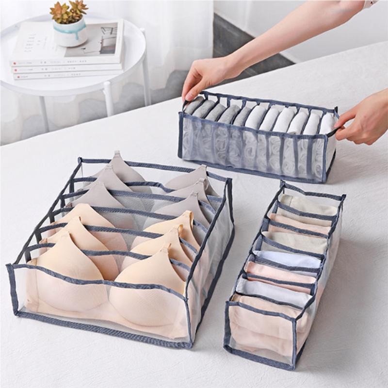 1/3/6pcs-Underwear Drawer Organizer Storage Box Foldable Closet Organizers Drawer Divider Storage Boxes For Underpants Socks Bra