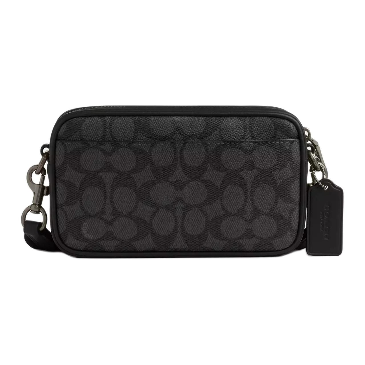 Coach Jayden 19 Brand Print Camera Bag Coated Canvas And Leather Shoulder Crossbody Bag Small Men bags Charcoal CBK21-QBMI5 Gift Box Set (Basic Set+Black Box)
