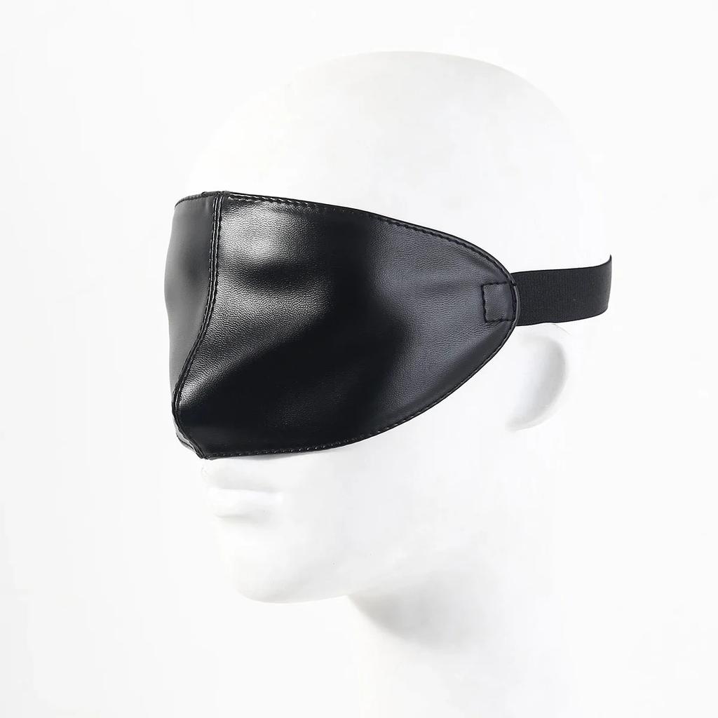 Black PU Leather Sex Eye Mask Cover Nose Large Area Sex Mask  Accessoire  Bondage Restraints Sex Toys for Women Couples