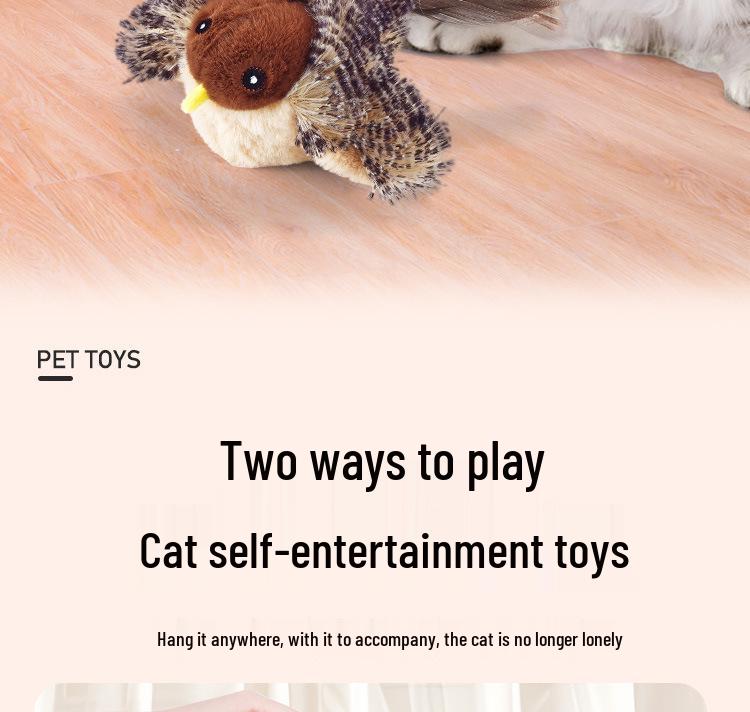 Remote Control Electric Sparrow Cat Toy - Interactive Self-Play Wings Simulator for Cats