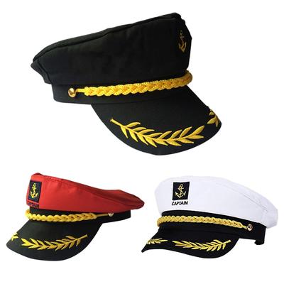 Cappello da marinaio Cappello da capitano di yacht Costume da capitano marinaio Uomo Cappello da marinaio blu Cappello da marinaio regolabile per barca per bambini adulti Uomini Donne