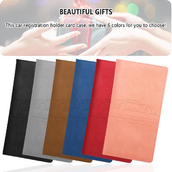Car Registration And Urance Holder,PU Leather Car Glove Box Organizer Car Document Holder For ID,Driver'S License,Universal Car Organizer Car