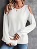 2025 Women's Autumn-Winter Off-the-Shoulder Back Button Long-Sleeve T-Shirt