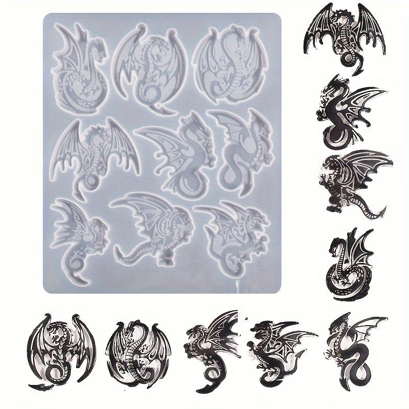 

1 piece crystal glue flying dragon fire dragon pattern necklace keychain silicone mold diy jewelry pendant glue grinding