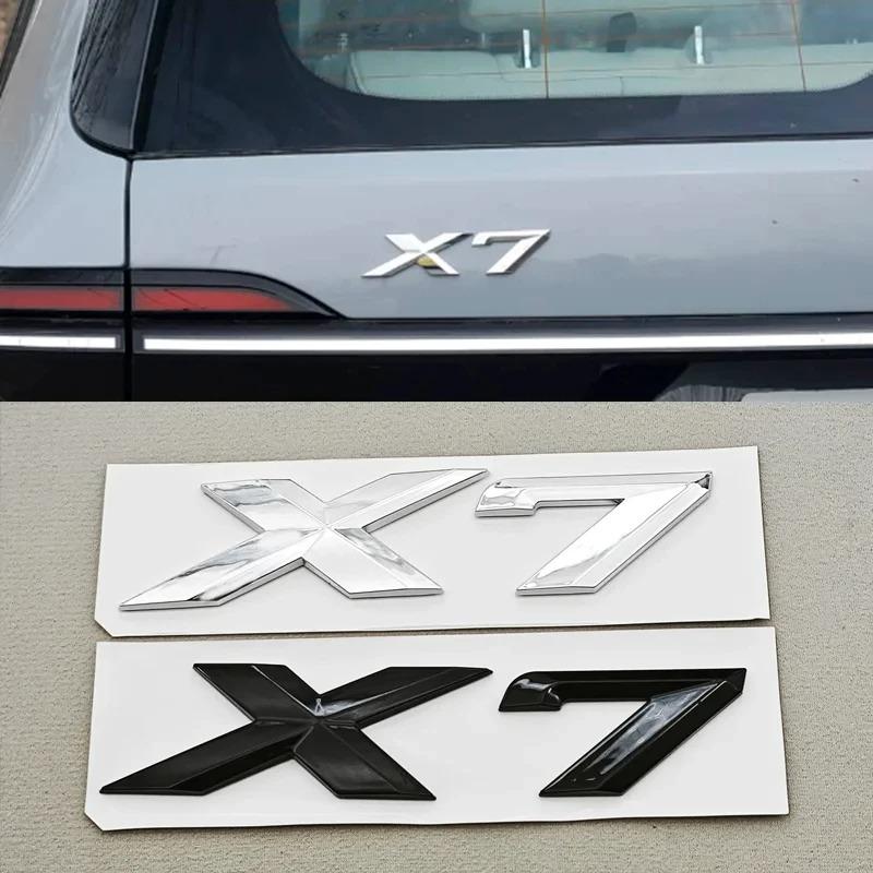 BMW X7 XDrive 40i 3D ABS Chrome Black Car Letters Logo Rear Trunk Badge Side Door Emblem Sticker Exterior Accessories for G07 Tm2