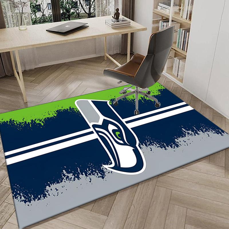 Seattle Seahawks Logo Area Rug for Office, Chair Rug, Decorative Carpet Livingroom Mat, Large Size Fan gifts Christmas gifts