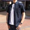Camicia da uomo a maniche corte casual tinta unita giovane semplice moda trend ins Harajuku camicia da lavoro top