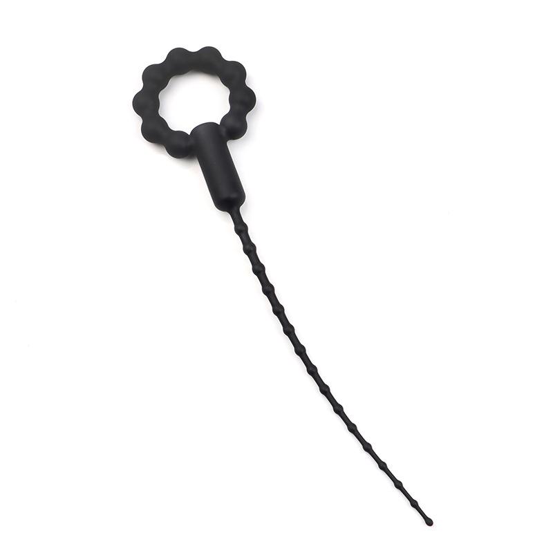 Silicone Vibrating Urethral Sound for Intense Stimulation, Electric Prostate Massager Toy, Soft & Flexible Beaded Design
