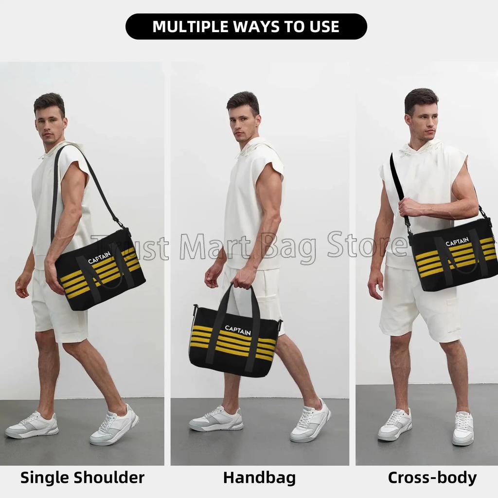 Born To Fly Captain Stripes Reisetaschen Unisex Wasserdicht Sport Reise Gepäck Handtasche Tragbar Weekender Übernachtungstasche