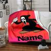Custom Name Grim Reaper Humor Party Blanket For Couch Bed Plush Cozy Fuzzy Blanket Super Soft Warm Blankets For Fall And Winter 0916130