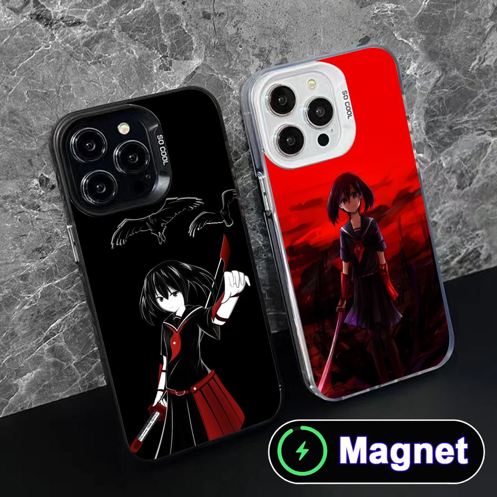 Akame Kurome Translucent MagSafe Mobile Phone Case for iPhone 17 16 15 14 13 12 11 Air Pro Max Plus Colorful Cover