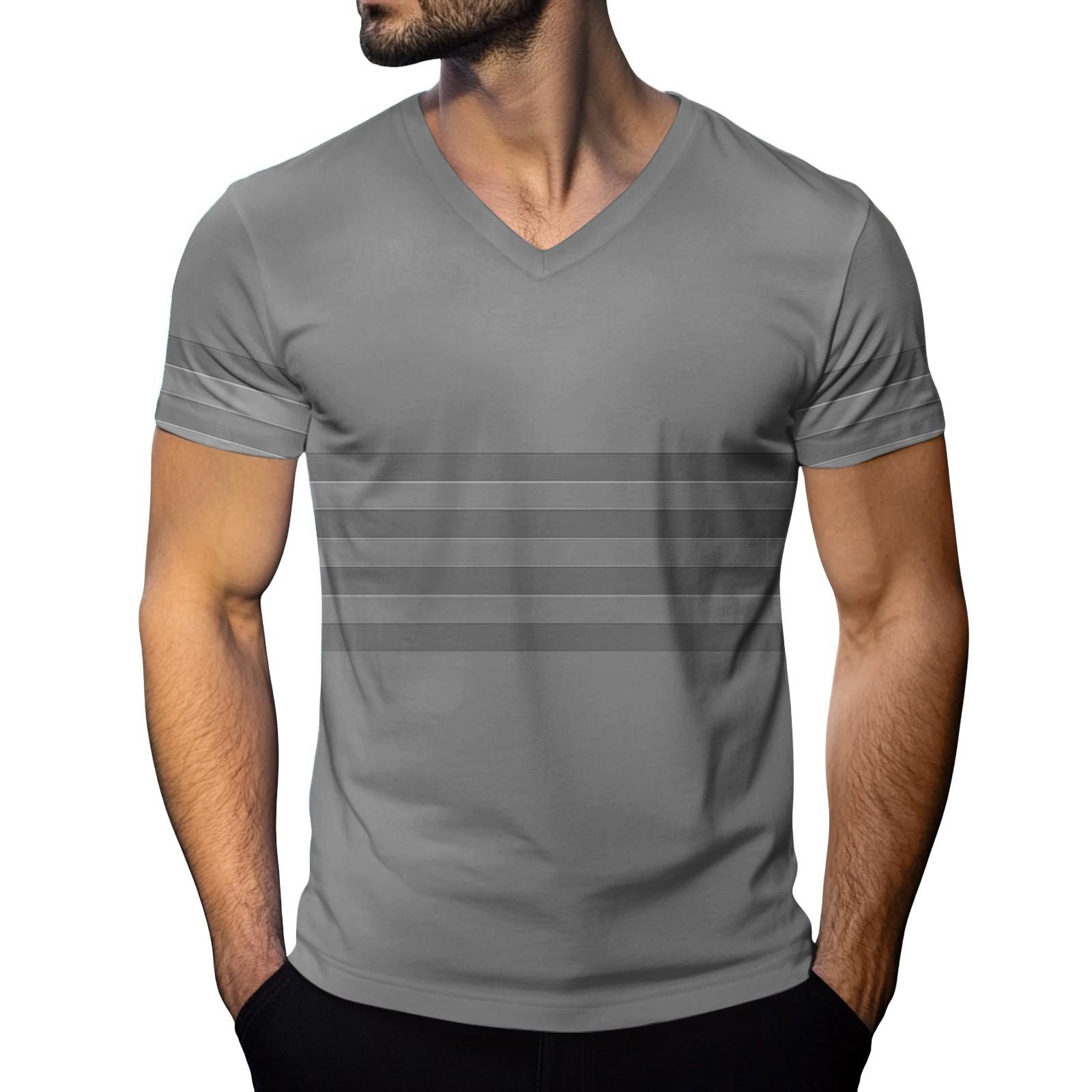 

Мужская модная футболка с коротким рукавом и V-образным вырезом XXXL