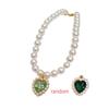 Decorative Pet Pearl Necklace Artificial Pearls/Metal Cat Heart  Necklace  for Puppy Cats