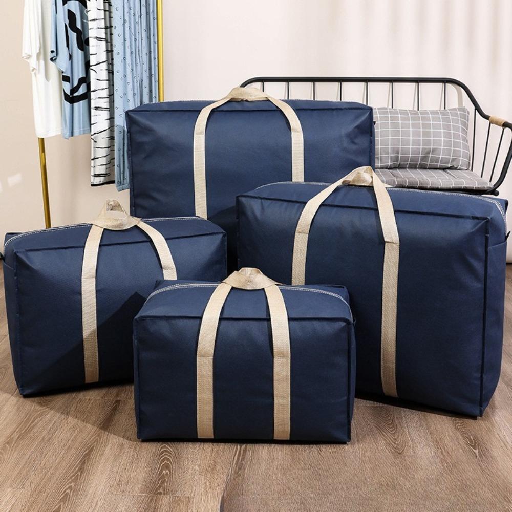 1PC Large Capacity Moving Bag, Reusable Zipper Storage Bag for Clothes, Bedroom, RV & Seasonal Use, Sturdy Non-Woven Fabric with Multiple Compartments