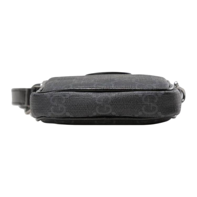Gucci Klasická Mini Taška Přes Rameno z Plátna a Kůže Pánská Taška Přes Rameno Černá 700959-92TCF-1000