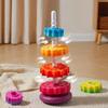 Baby Cognition Rainbow Spinning Tower Toy Funny Montessori Early Education Geometric Ring Stacking Block Sensory Toy for Toddler