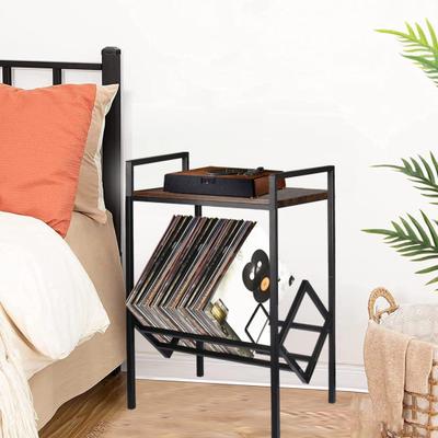 Dvojvrstvový stojan na vinylové platne Wood Grain Heavy Duty Metal Leg Living Room