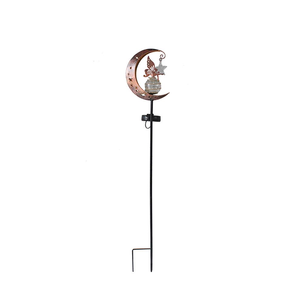 Solar Moon Stake Light: Outdoor Garden, Courtyard & Camping Decorative Iron Lantern