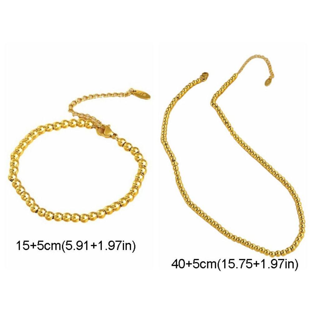 Oriental Charm Gold-plated Necklace Round Golden Hand Chain Fashion Bead Bracelet  Women