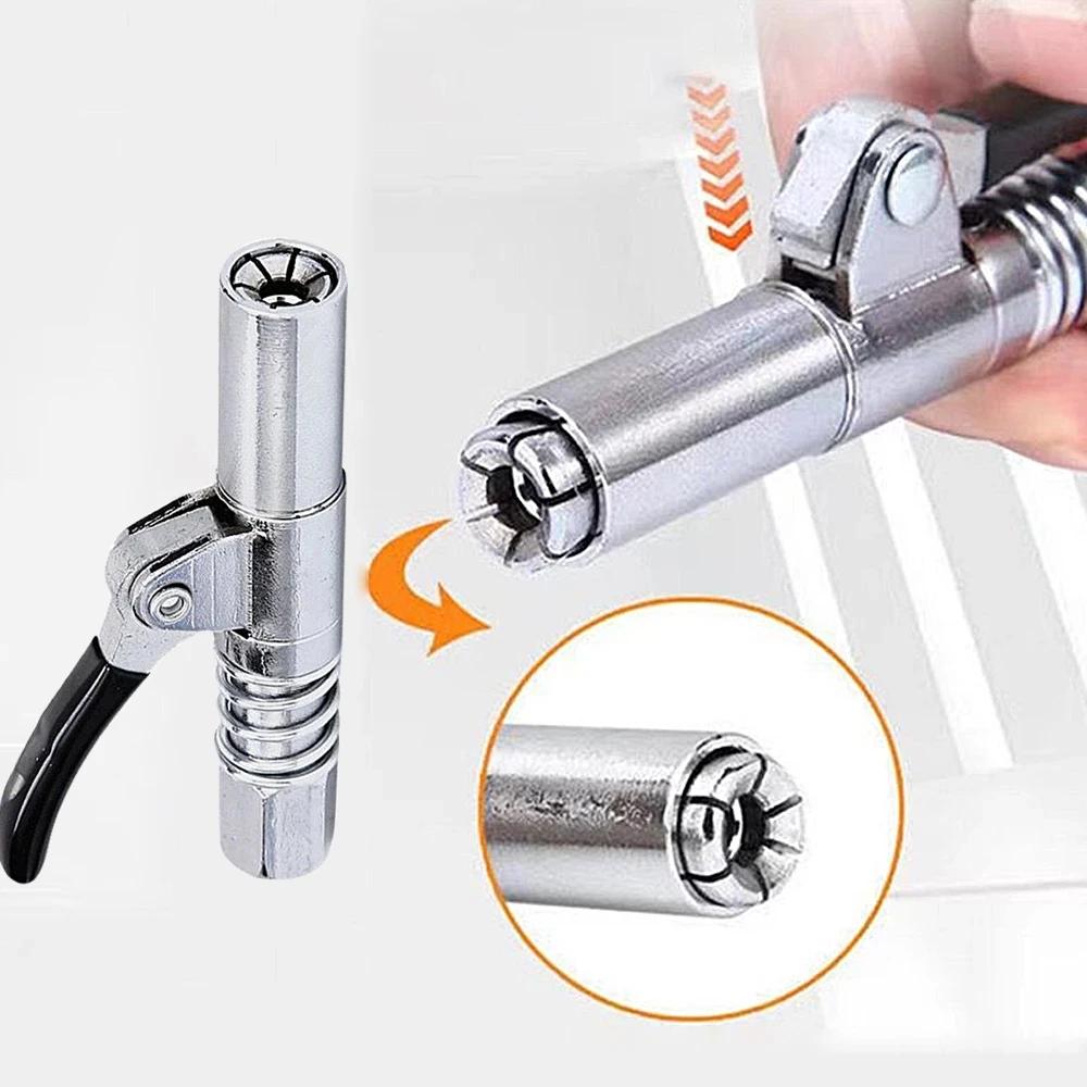 1pc 1/8NPT Grease Gun Coupler Zerk 10000PSI Grease Coupler Fitting Tip Lock-On PSI 1/8" NPT Self-Locking Press SAE Fitting Adapt