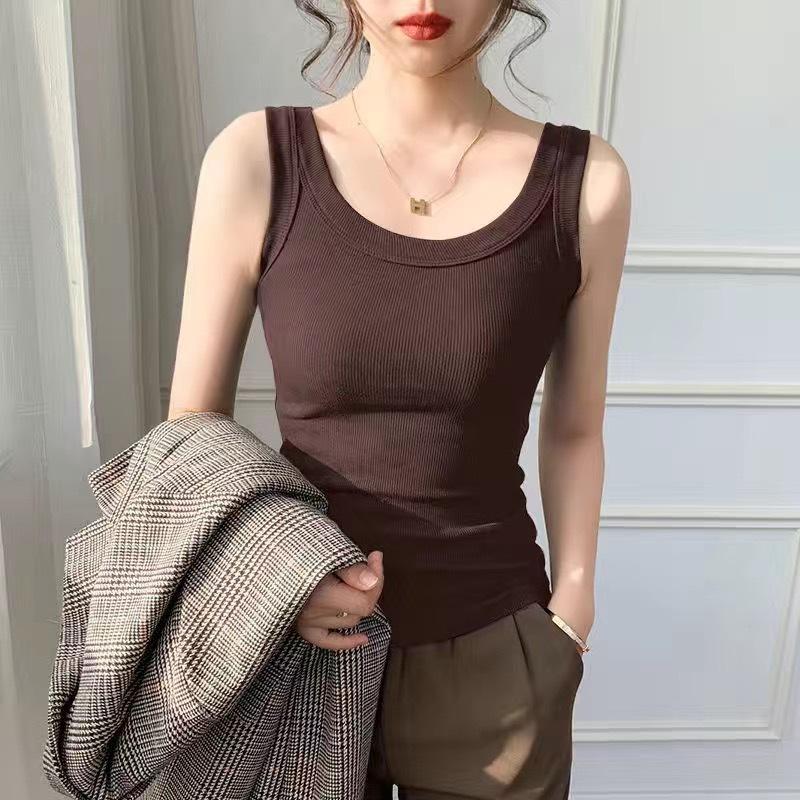Canotta Estiva Donna Con Spalline Sottili, Scollo Tondo, Vestibilità Ampia, Stampa Floreale Nera, Taglia M
