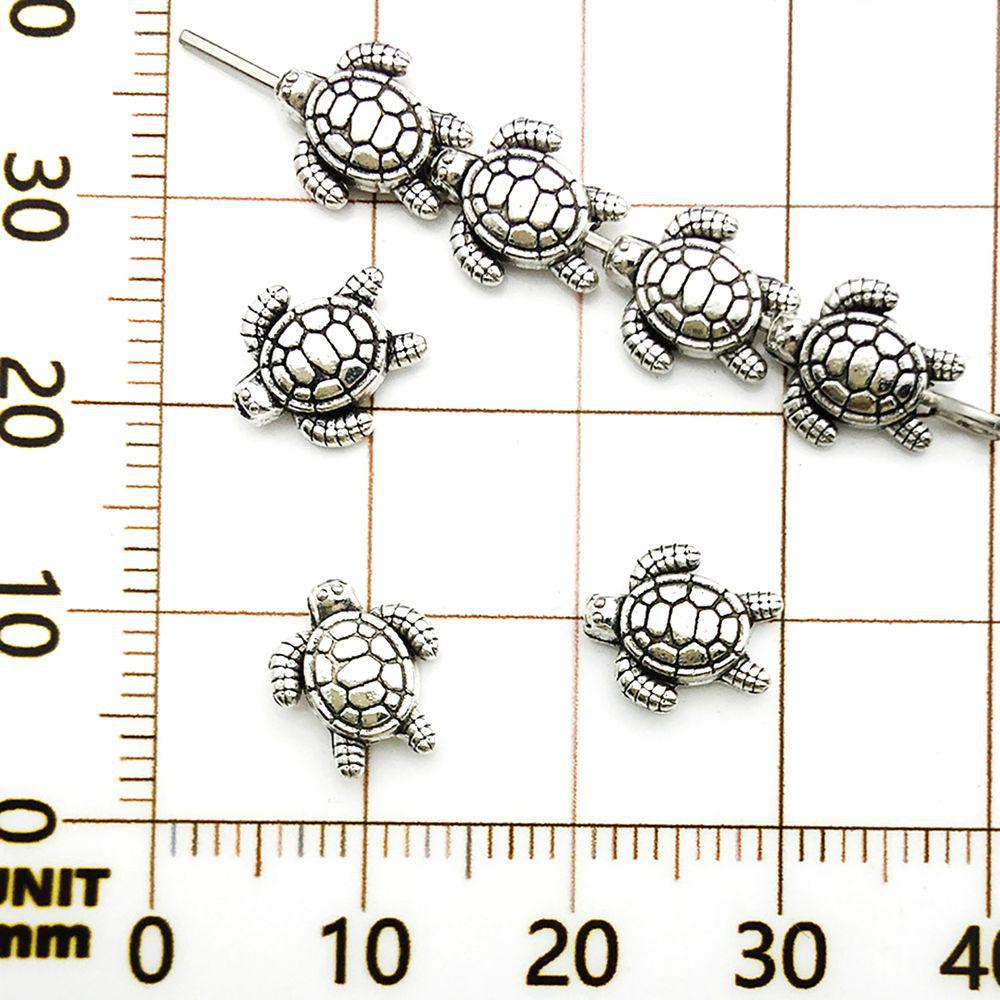30-Piece Antique Silver Ocean-themed Spacer Beads & Charms Set for DIY Jewelry