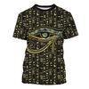 Summer Round Neck 3D Ancient Egyptian Patterns Print Top Fashionable Casual Short Sleeved Men's T-shirts