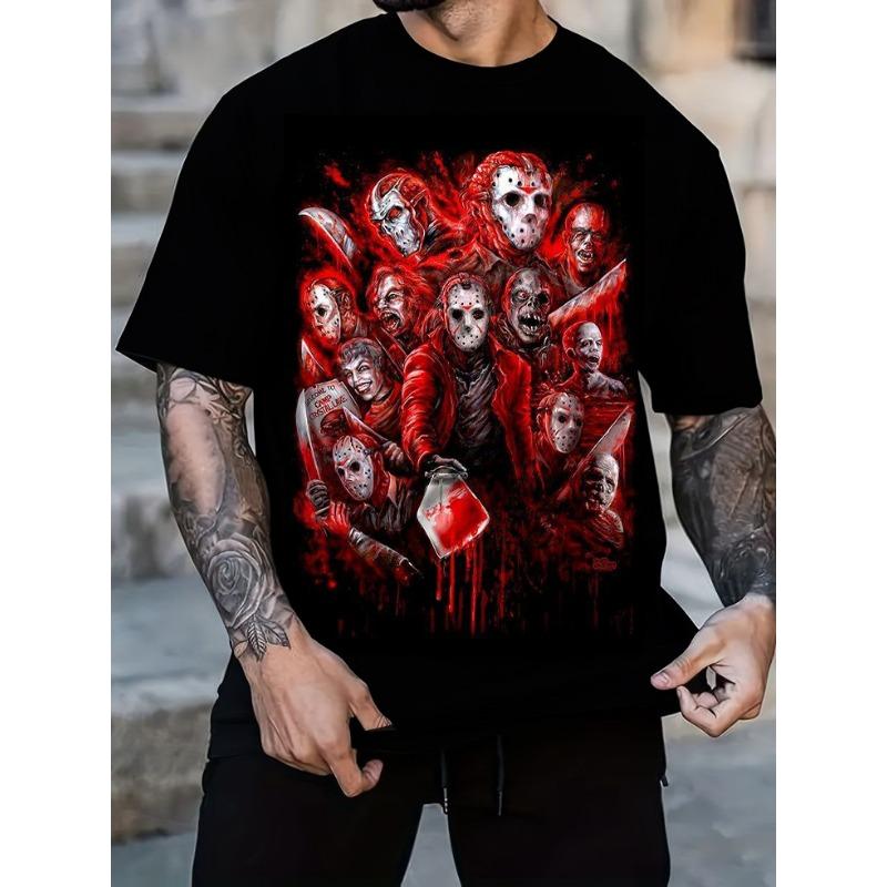 

Летняя мужская футболка с круглым вырезом и короткими рукавами, модного бренда, удобного свободного кроя, с 3D цифровым принтом в виде черепа 6XL