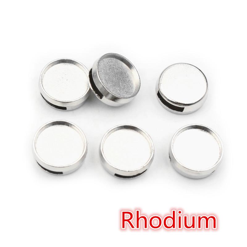 20pcs 12mm Inner Size Antique bronze Black Silver Plated Fashion Style Cabochon Base Cameo Setting Charms Pendant