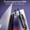 YESIDO Y65 USB+Type-C Dual Port Car Charger PD 100W + QC 18W Fast Charging Adapter