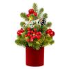 Mini Christmas Tree 21*32cm Artificial Mini Christmas Tree Holiday Indoor Fireplace Christmas Decoration DIY Christmas Kit