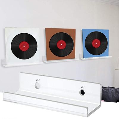 1 adet/6 adet şeffaf akrilik vinil kayıt rafı duvara monte şık müzik albümü ekran yüzer raflar kayıt tutucu