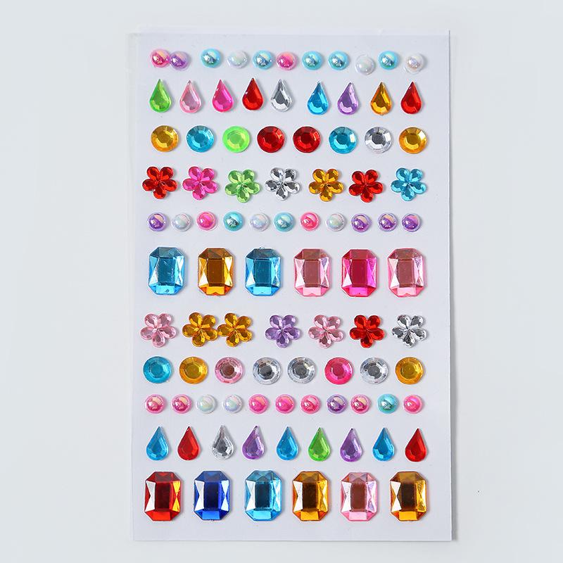 Children's 3D Crystal Gem Cartoon Stickers: Shiny Princess Rewards & Educational Stationery