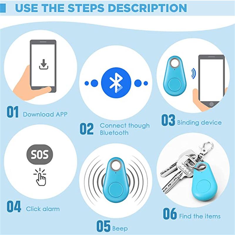 Haustier Smart GPS Tracker Mini Anti-Verlust Bluetooth Locator Tracer für Hund Katze Kinder Auto Geldbörse Schlüsselfinder Haustierhalsband Hundezubehör