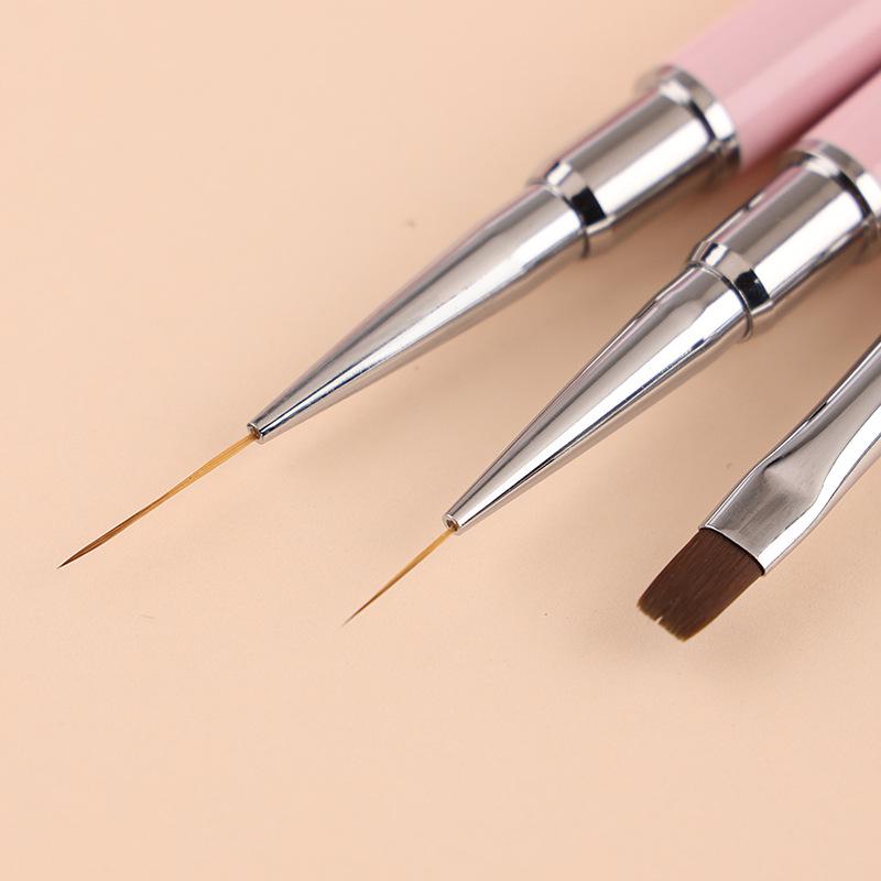 Doppelendiger Nailart-Pinsel: Liner, Farbverlauf, Blume & Gel Malwerkzeug mit flachen & runden Köpfen