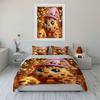 Cute Cookie-Themed Decor Set Soft Skin-Friendly Bedding Set Includes 1 Duvet Cover And 2 Pillowcase Gift
