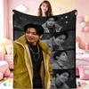 Stylish Man Yellow Jacket Portrait Pattern Blanket Warm Comfortable Fleece Blanket For Living Room Office Nap Lightweight Home Decor Halloween Gift
