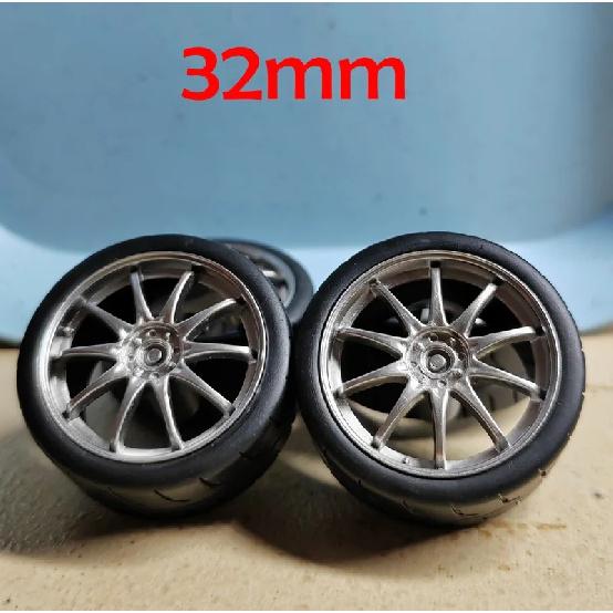 4pcs 1/18 32mm/36mm/42mm Diameter Plastic Wheels Rubber Tires RPF1 RAYS TE37 57CR CE28 BBS ABS Rims for 1:18 Model Car