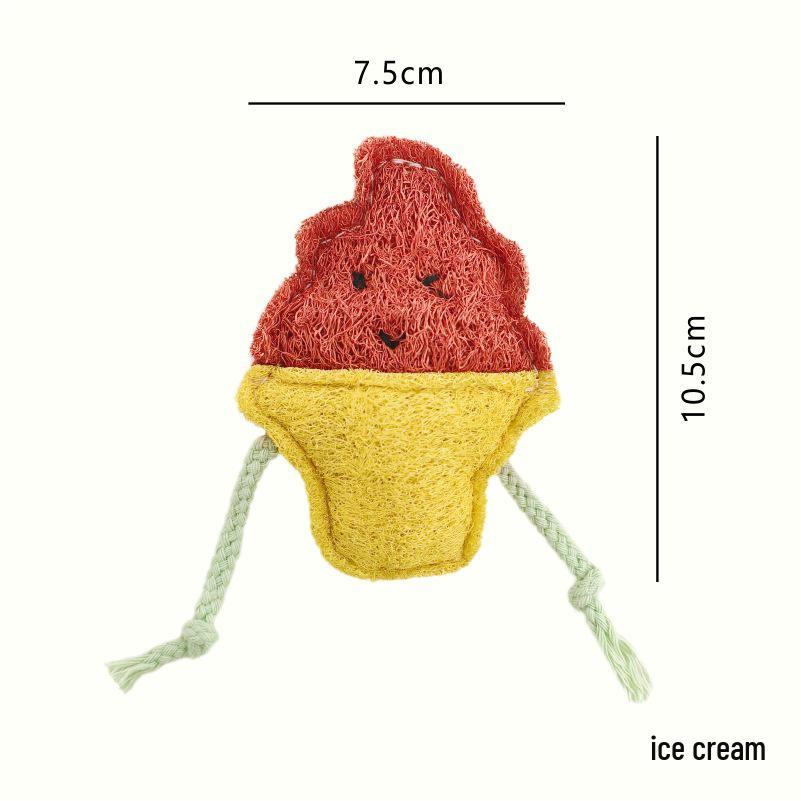 Loofah Catnip Teething Toy for Cats and Dogs - Durable, Odorless Chewing and Teasing Stick