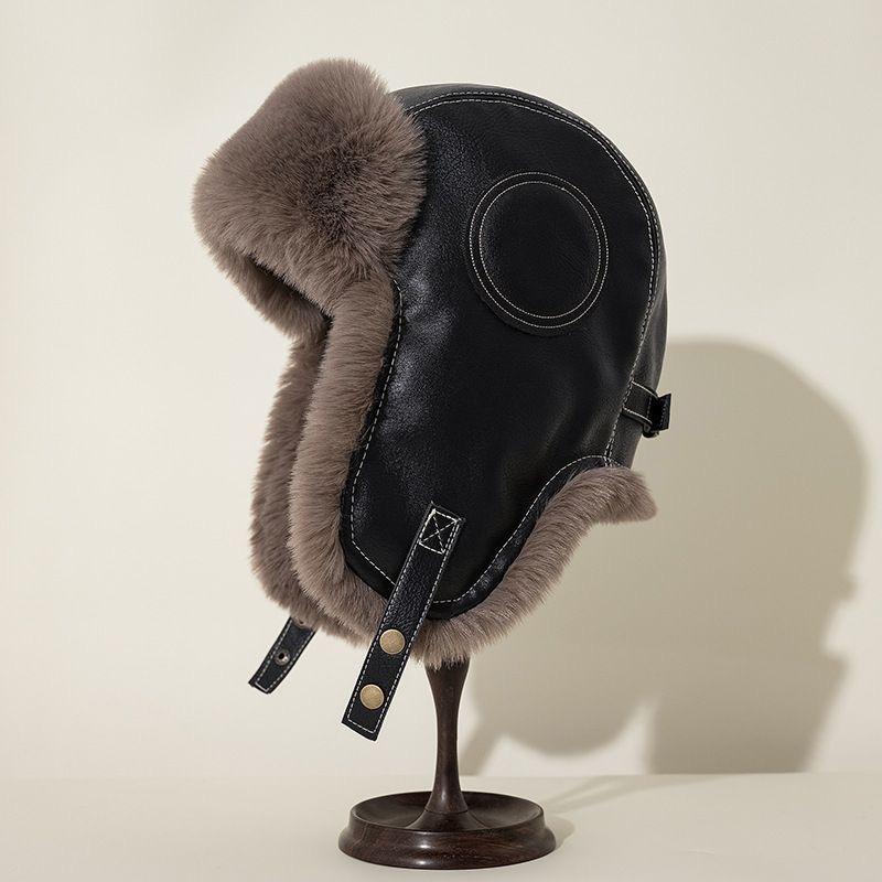 New Men's Winter Trapper Aviator Trooper Earflap Warm Russian Waterproof Ski Hat Bomber Cap Russian Warm Ear Protectors Hats