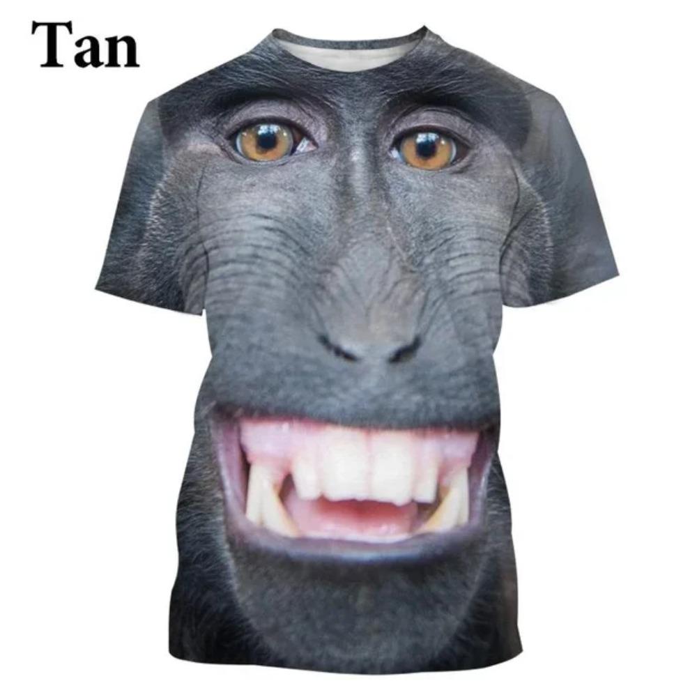 

Funny Orangutan Monkey T-shirt 3D Printing Funny Hip-hop T-shirt Summer NEW Animal Personality Hip-hop Unisex Tops Tees S
