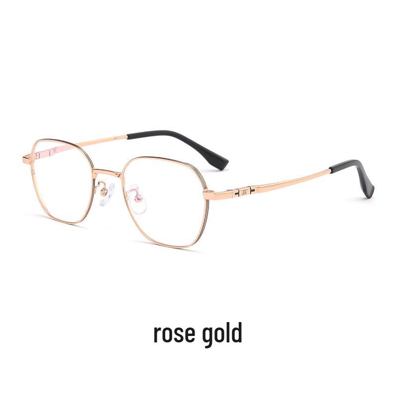 Bestfen BW9905B Retro Polygonal Titanium Wide Rim High-Power Myopia Eyeglass Frame