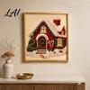 Progetti Artistici per Alleviare lo Stress Kit Perle Finte di Natale Pittura Capanna Innevata di Babbo Natale Kit Artigianale 3D Scintillante con Perline Fai da Te per Adulti Parete per le Festività Invernali di Casa